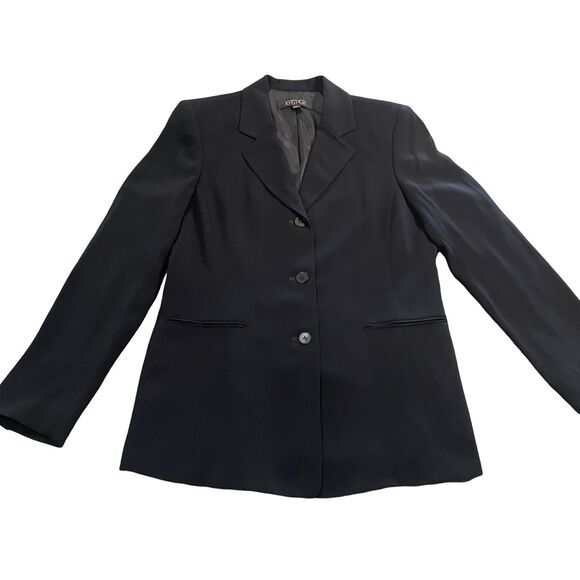 Kasper 3 Piece Suit Women’s Size 10 Black 3 Button Jacket Pants Skirt Lined NEW - Picture 2 of 15